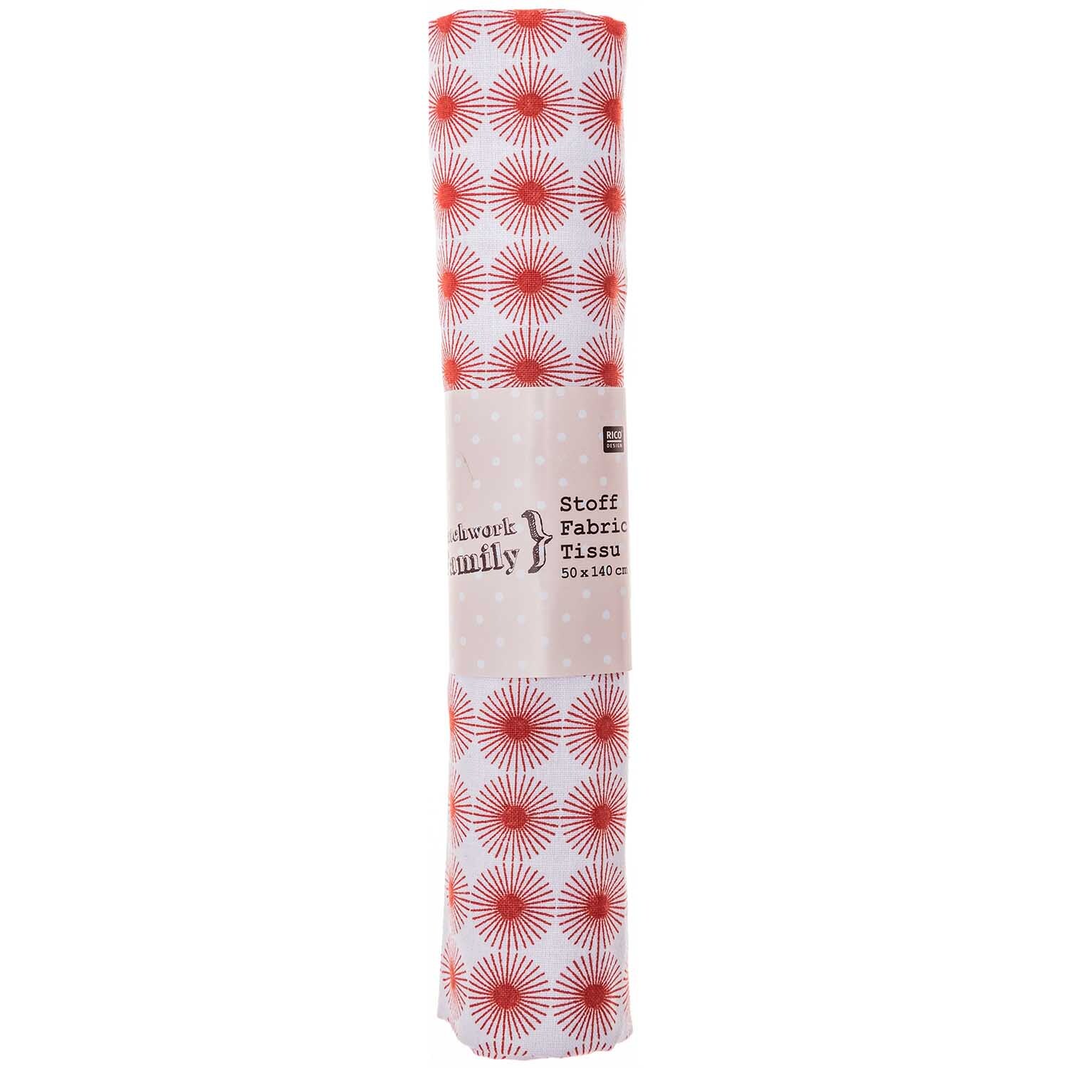 Stoff Rosette rot 50x140cm