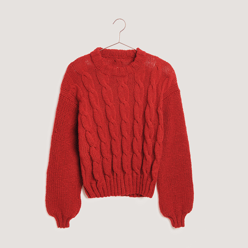 Gestrickter Pullover in Rot