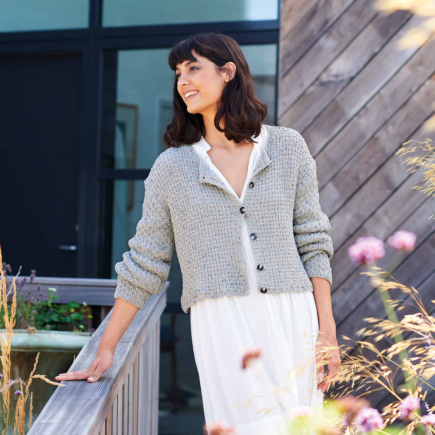 Strickanleitung Strukturmuster-Jacke aus Fashion Cotton Neps dk