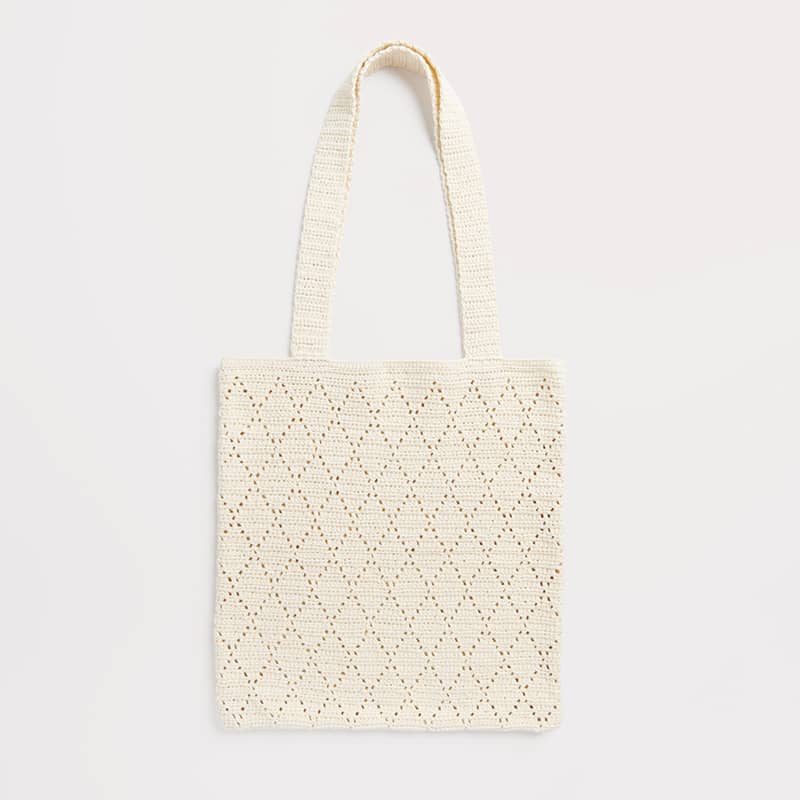 Gehäkelte Tasche in Creme