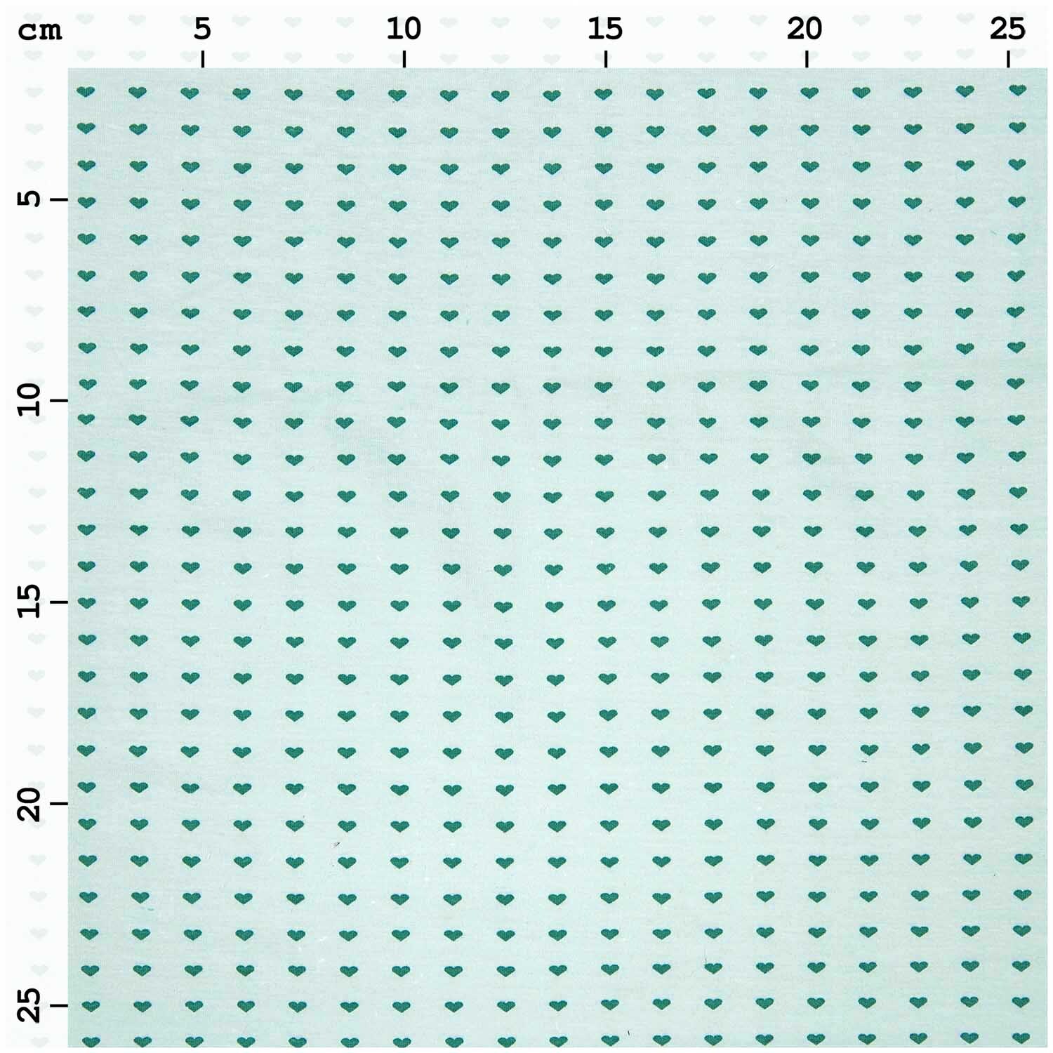 Jerseystoff Happy Baby Herzchen mint 72x100cm