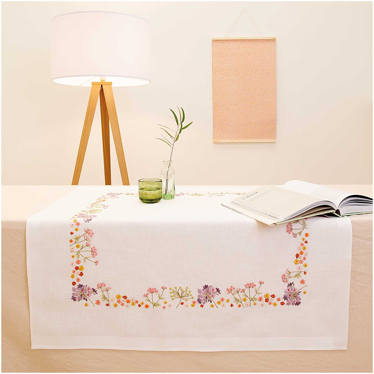 Stickpackung Decke Herbstblumen 90x90cm