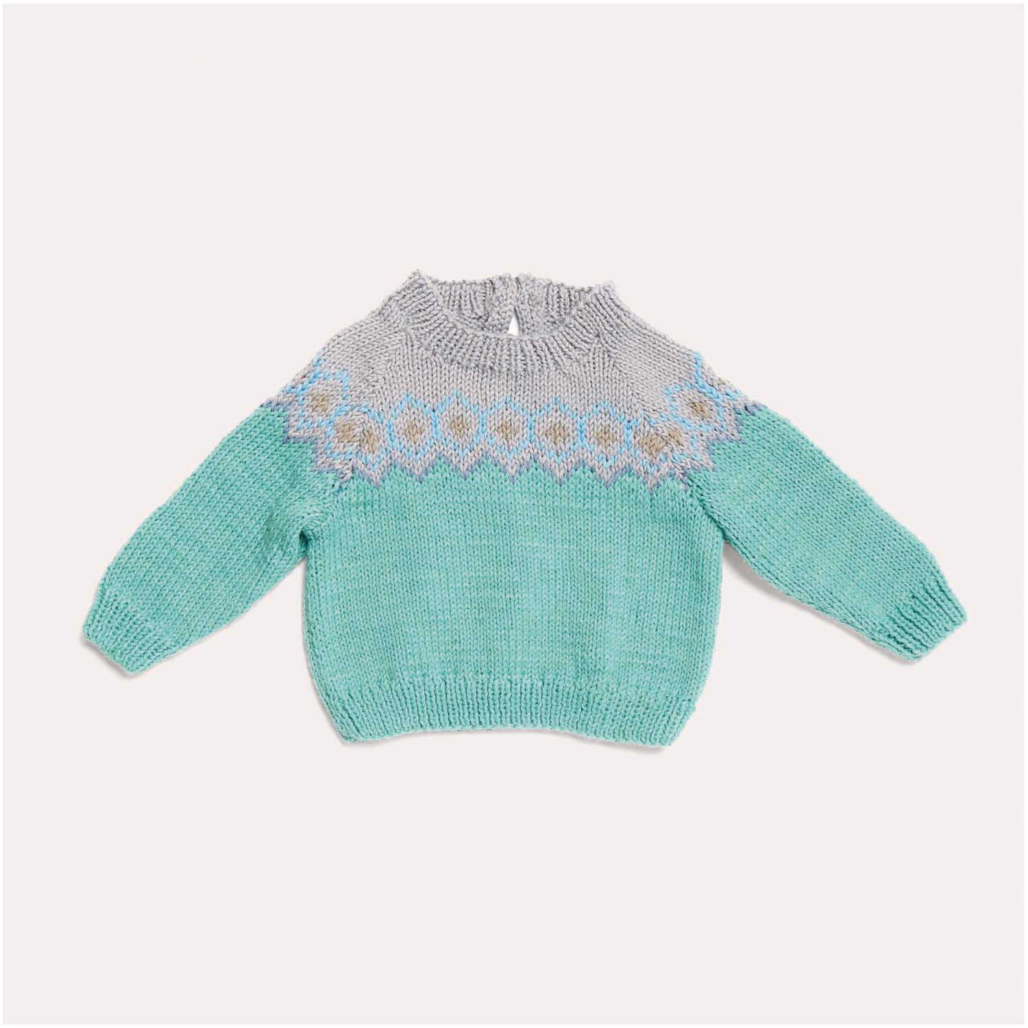 Strickset Pullover Modell 02 aus Baby Nr. 38 Blau