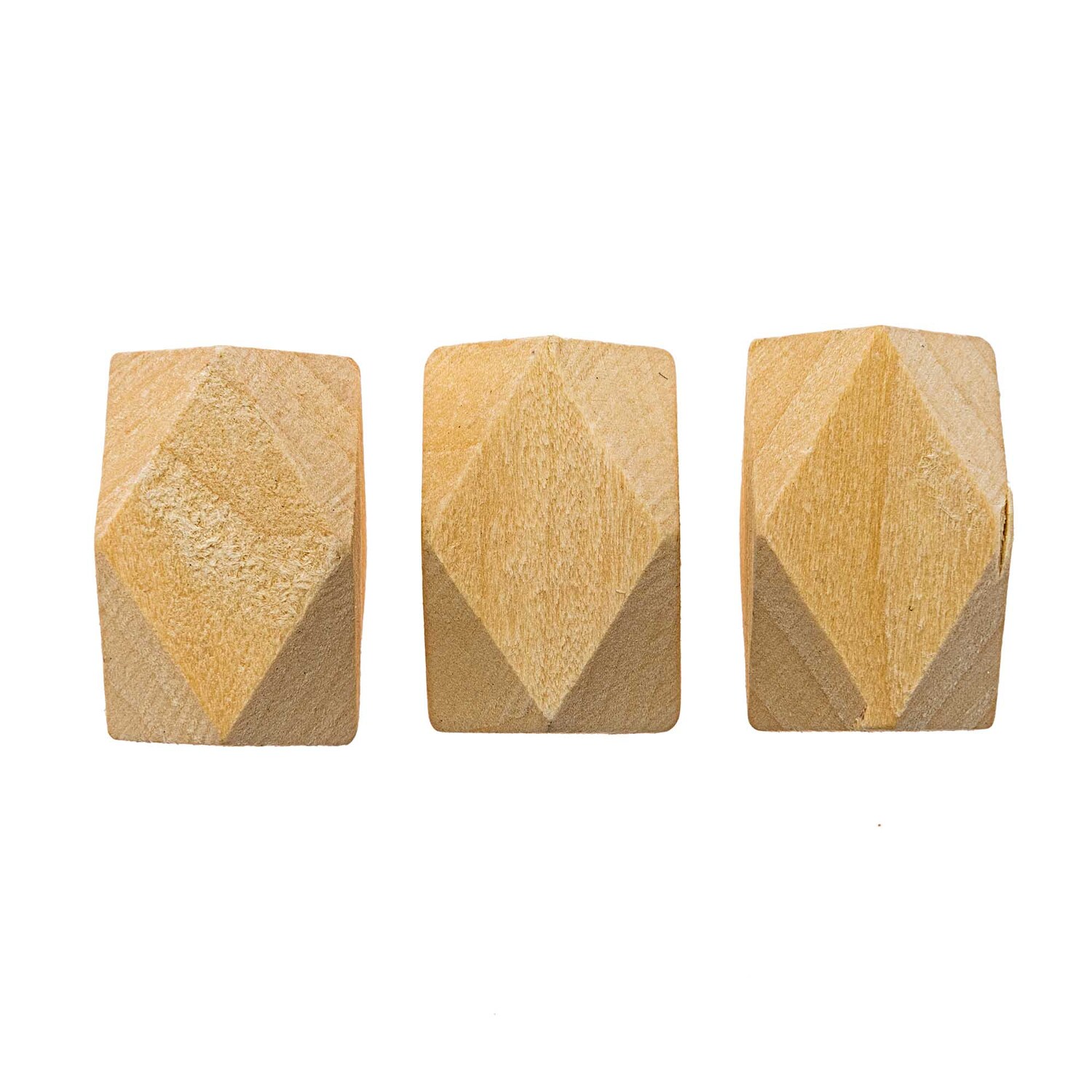 Holzperlen Diamant 3x2x2cm 3 Stück