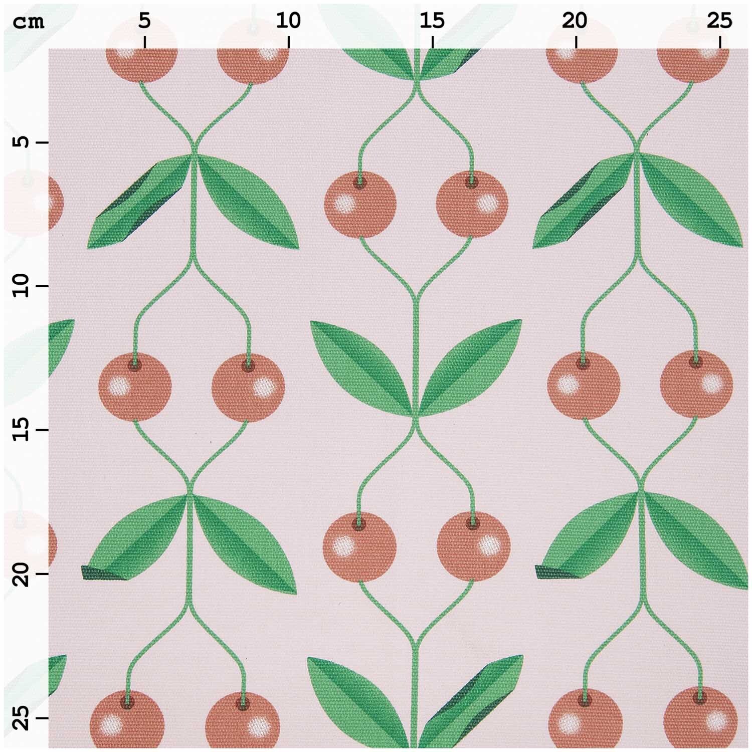 Stoffabschnitt Canvas Kirschen rosa 50x140cm