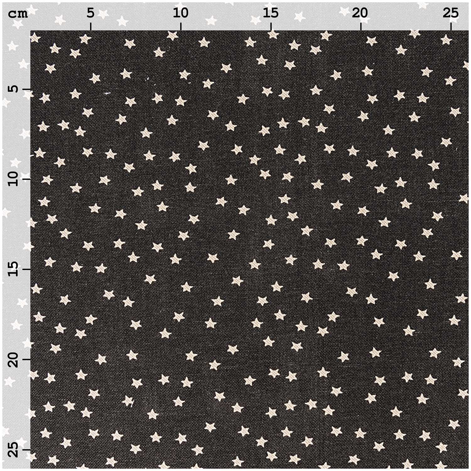 Stoff Sterne schwarz-natur 140cm