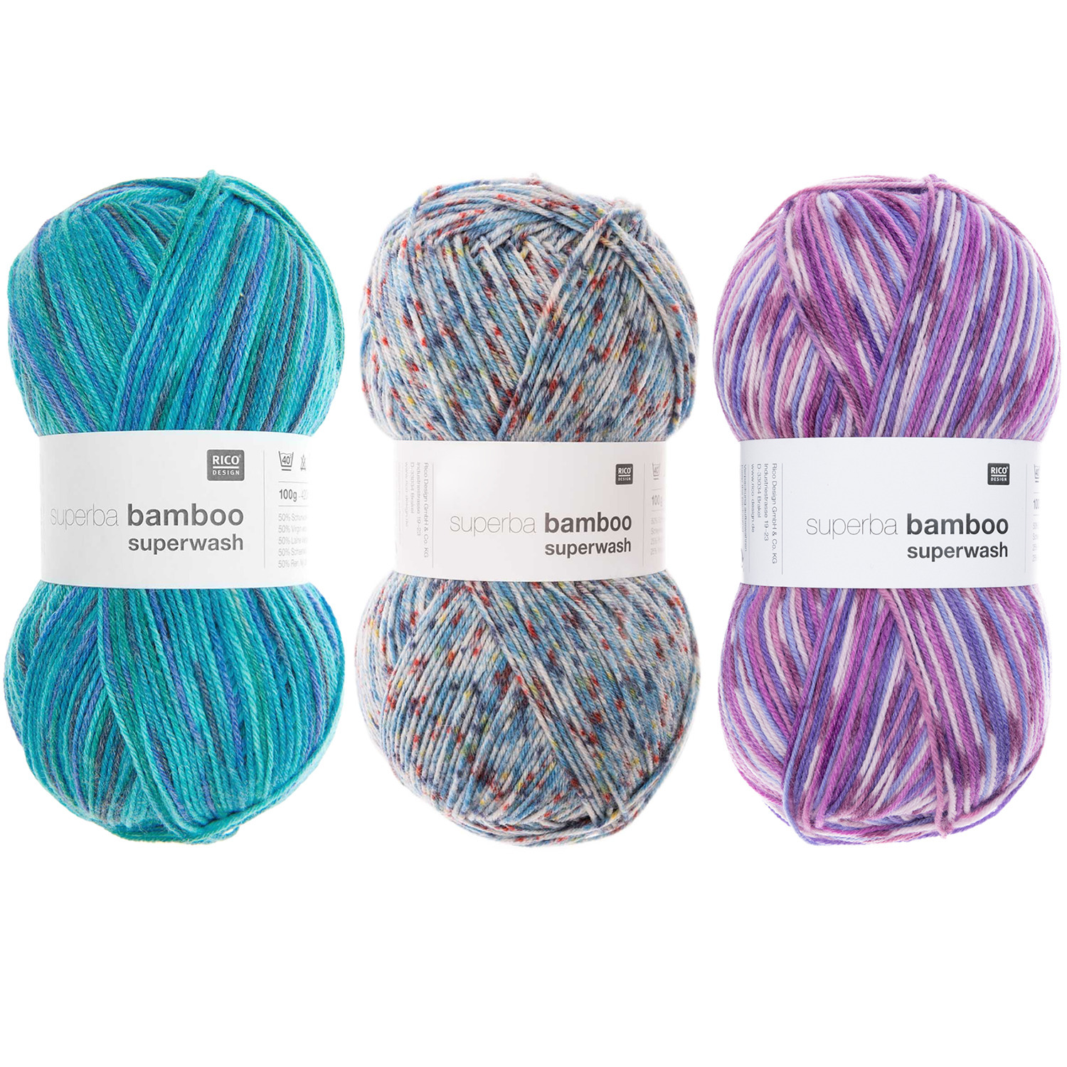 Wollpaket Sockenwolle Superba Bamboo superwash Bunt