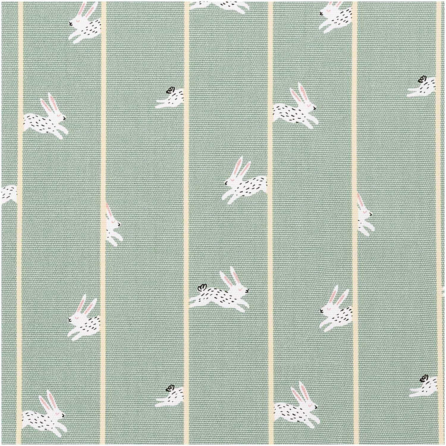 Druckstoff Canvas Bunny Hop mint 50x140cm