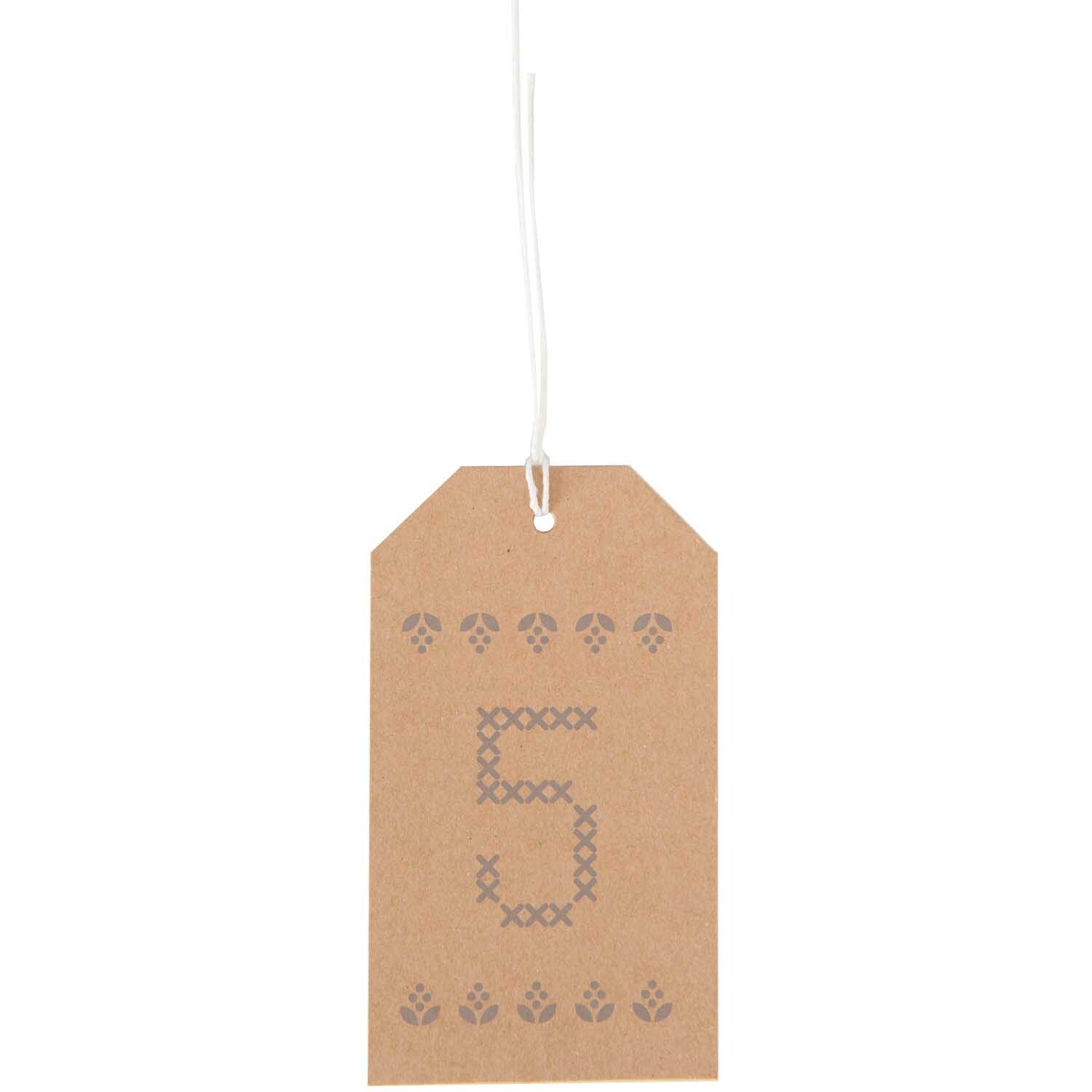 Paper Poetry Adventskalender Anhänger 24 Stück Kraftpapier