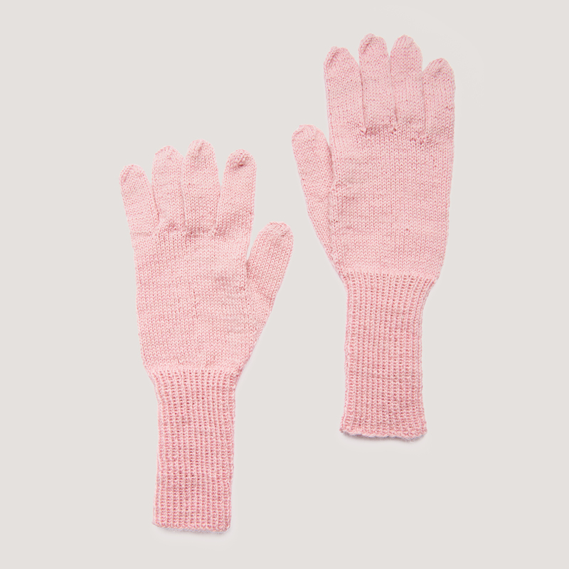 Gestrickte Handschuhe in Rosa