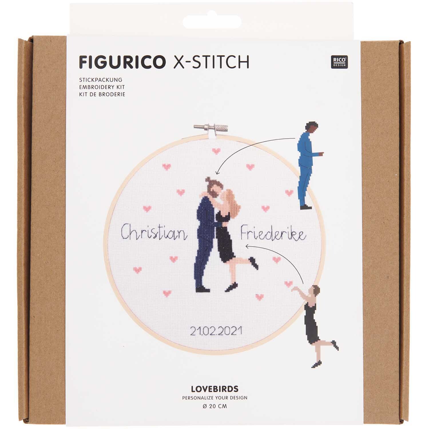 Figurico Stickpackung Lovebirds 20cm