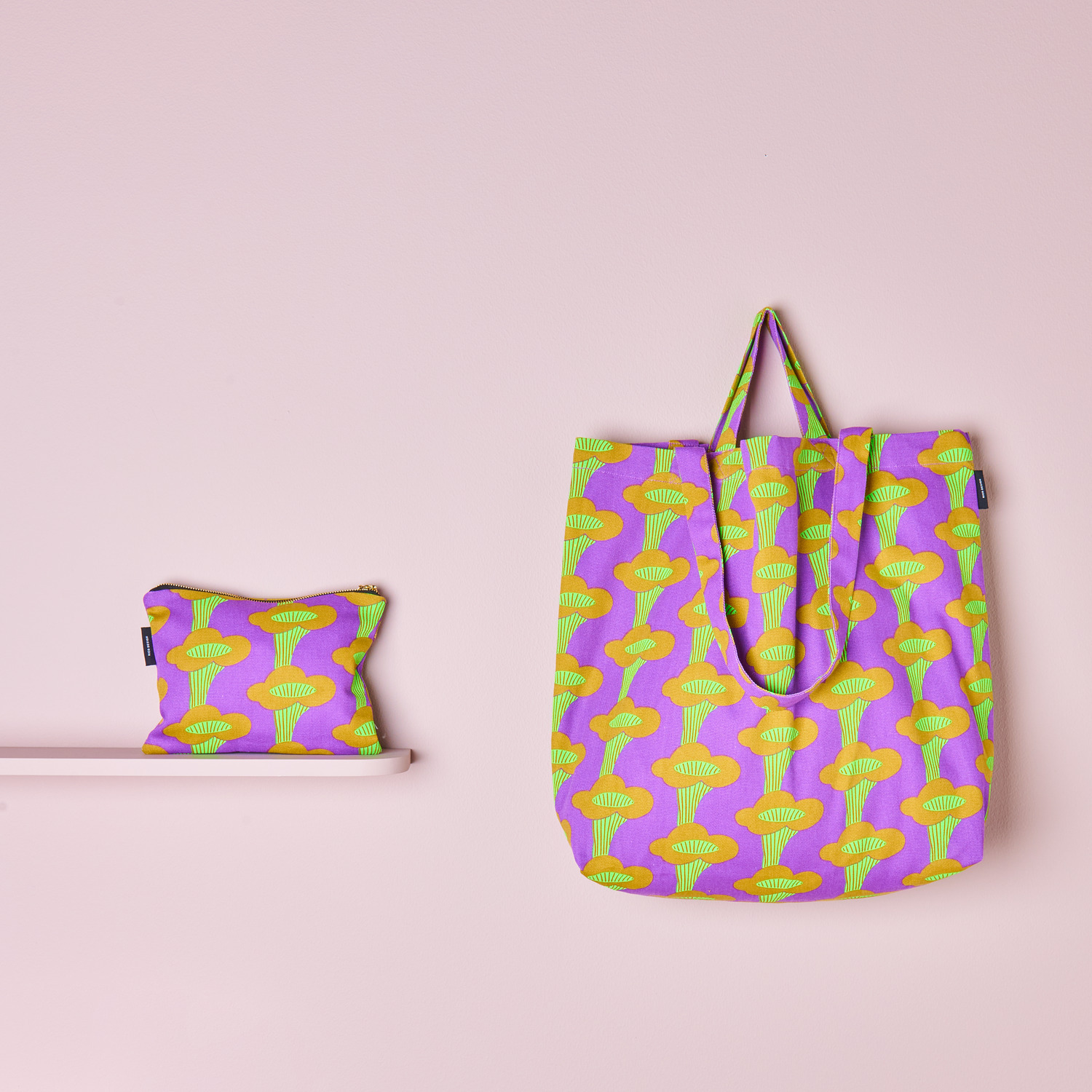 Canvas-Pouches Pfifferlinge Neon Violett