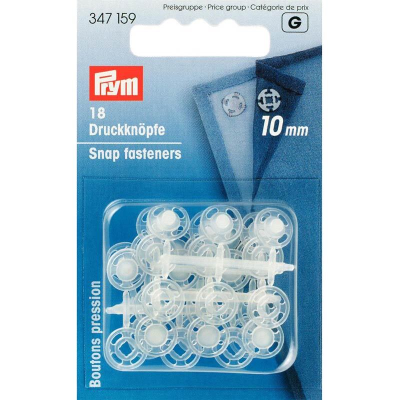 Druckknöpfe zum Annähen transparent 10mm 18 Stück