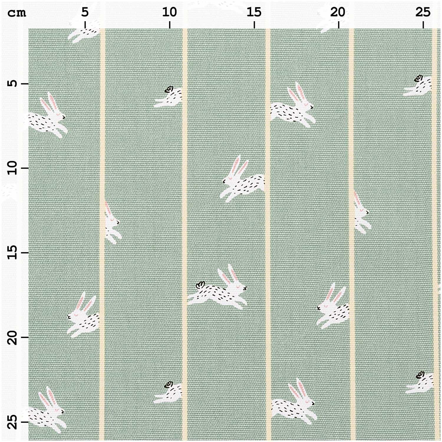 Druckstoff Canvas Bunny Hop mint 140cm