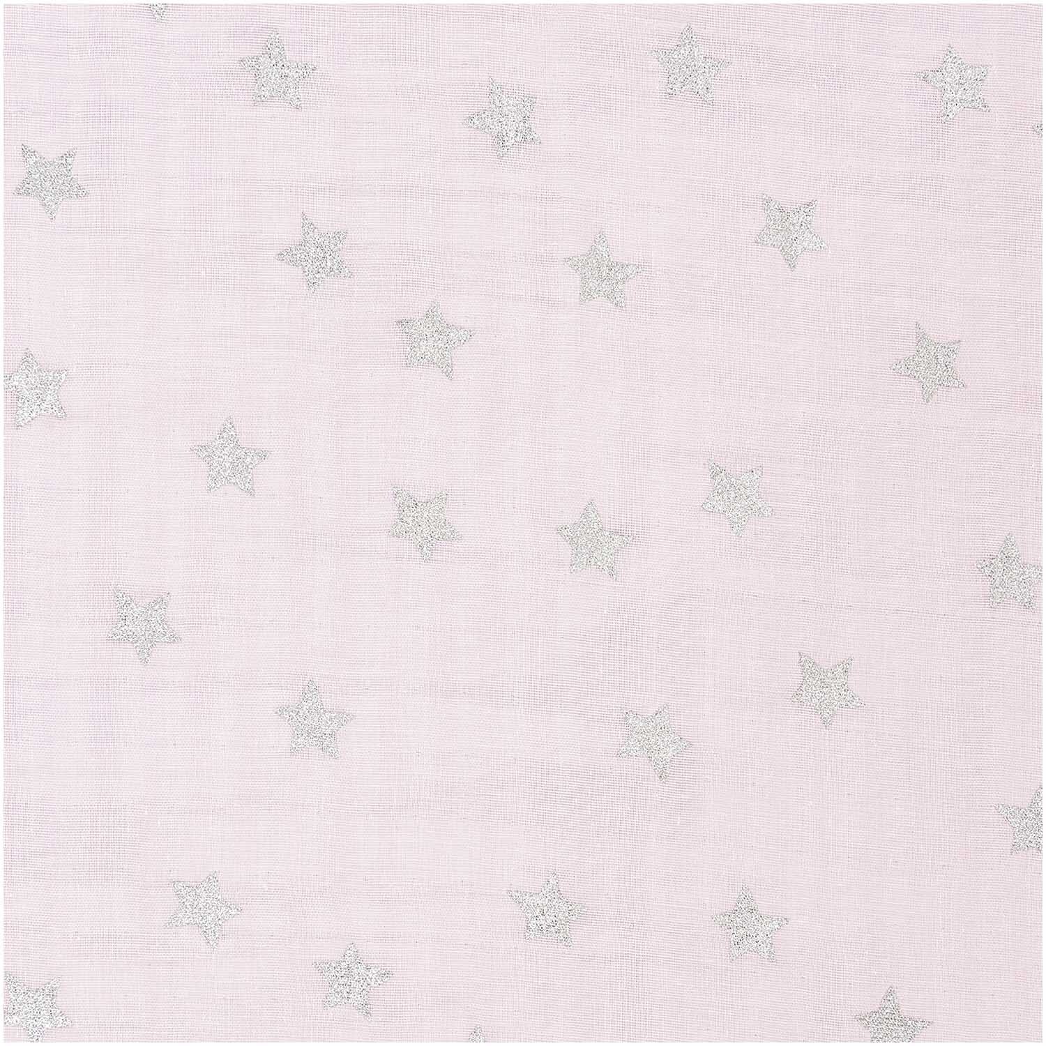 Musselin-Druckstoff Nostalgic Christmas Sterne rosa-metallic 50x140cm