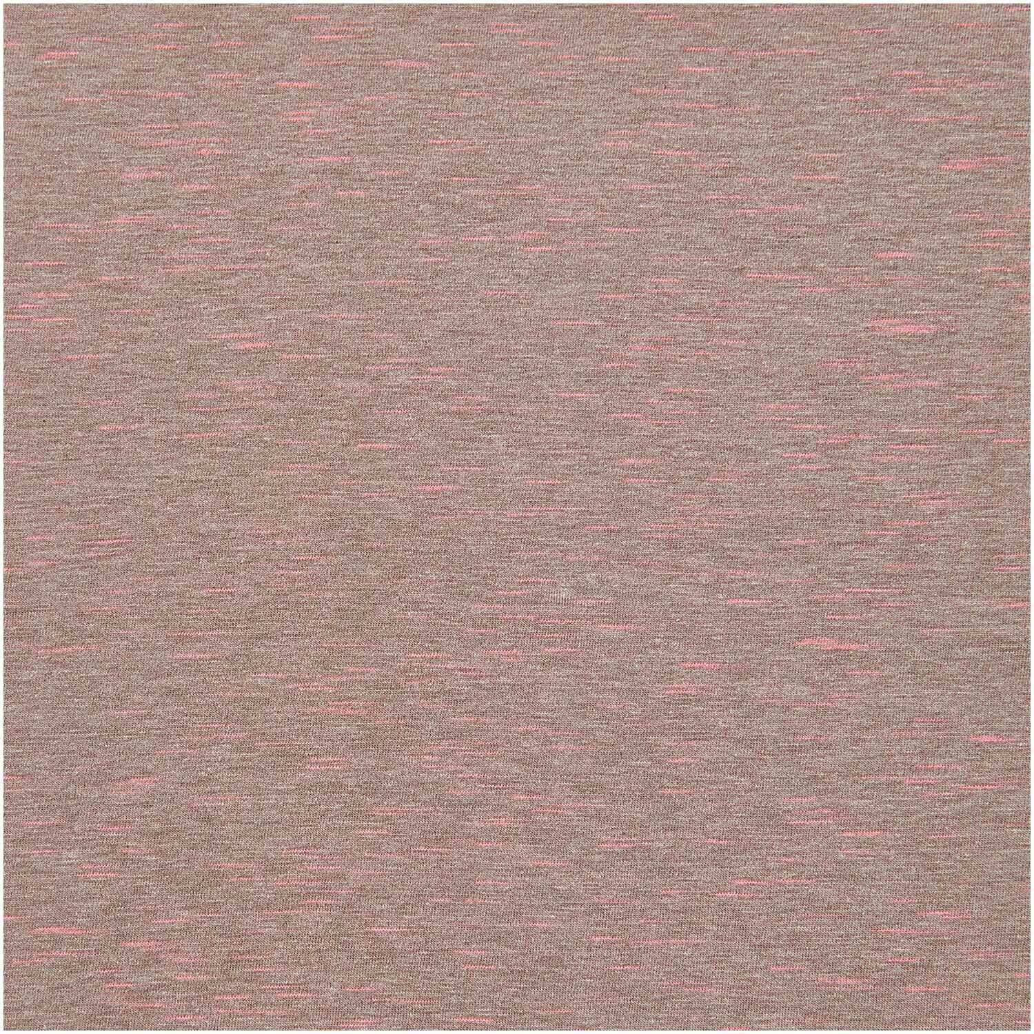 Stoffabschnitt Jersey taupe-neonpink 80x100cm