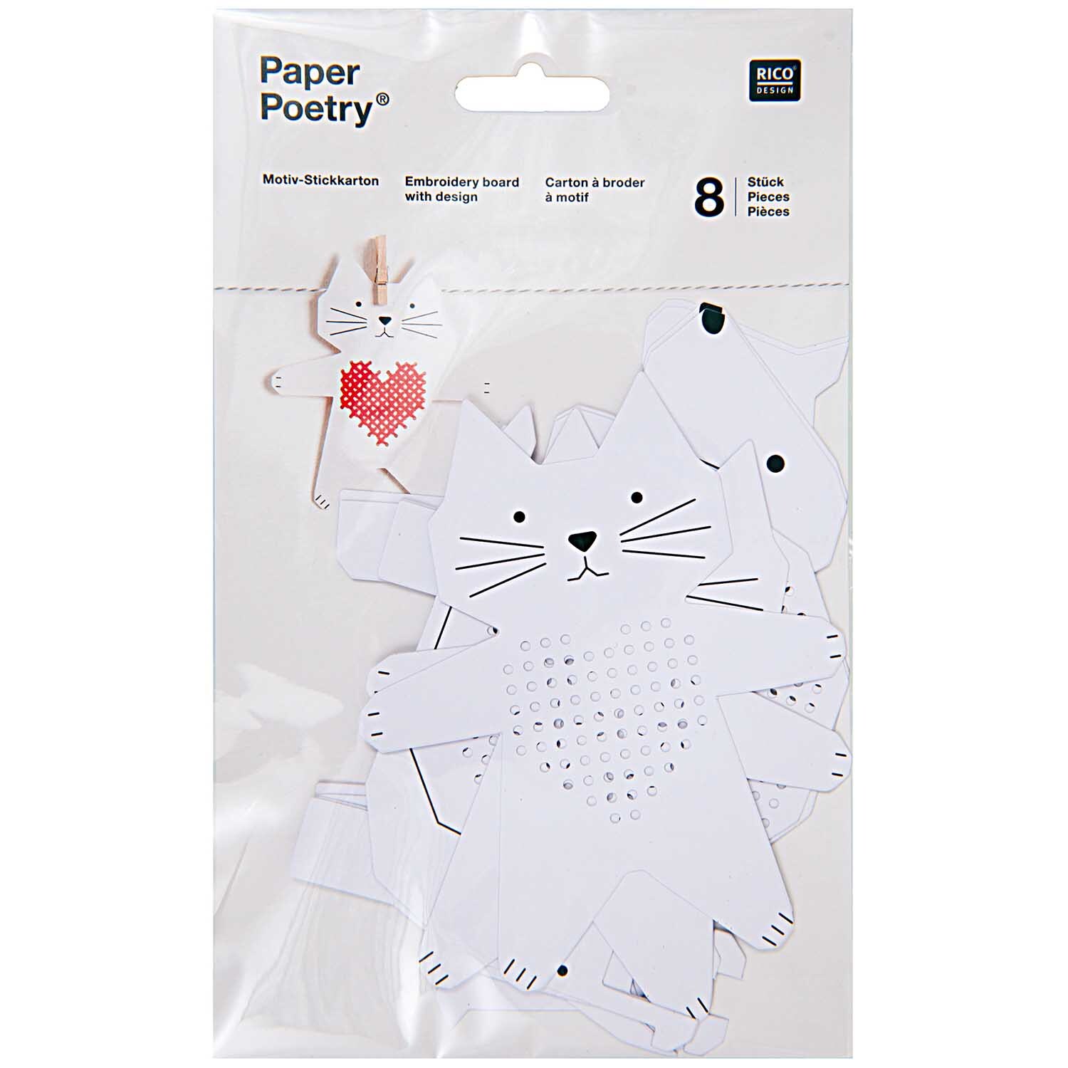 Paper Poetry Stickkarton Hund-Katze-Schnecke-Pferd